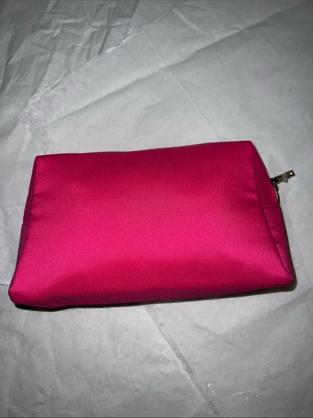 Lancome Hot Pink Wink & Makeup Cosmetic Pouch with Gold Script